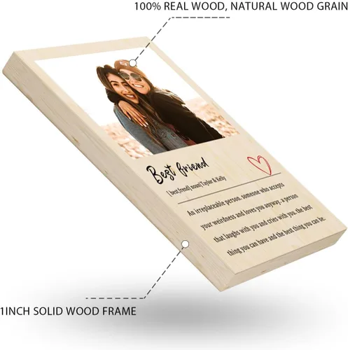 Miniatura 5 de Regalos de cumpleaños de mejor amiga para mujeres, regalos personalizados para mejor amiga hermana, impresiones de madera personalizadas con fotos