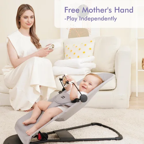 Miniatura 4 de iGRATENS Baby Bjorn - Barra de juguete para gorila de bebé, suave y feliz, fácil de colocar y quitar, materiales aptos para niños, diseño