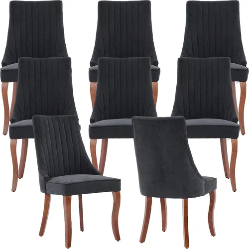 Miniatura 25 de Sillas de Comedor - Juego de 2 sillas de comedor modernas de mediados de siglo, tapizadas de tela con respaldo alto, sillas de cocina y comedor