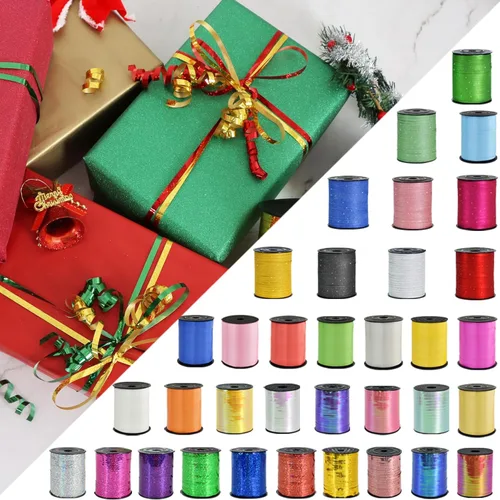 Miniatura 7 de BEISHIDA Cinta Plateada Rizada Ondulada de 500 Yardas, Cuerda para Globos, Rollo Metálico Brillante para Cinta de Envolver Regalos para Fiestas