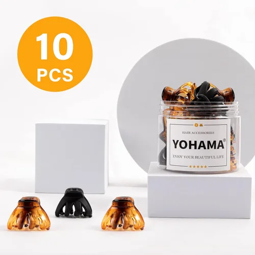 Miniatura 4 de YOHAMA 10 pinzas para el cabello, medianas y pequeñas, de 1.57 pulgadas, pinzas de pulpo de 1.57 pulgadas, pinzas de mandíbula medianas duraderas