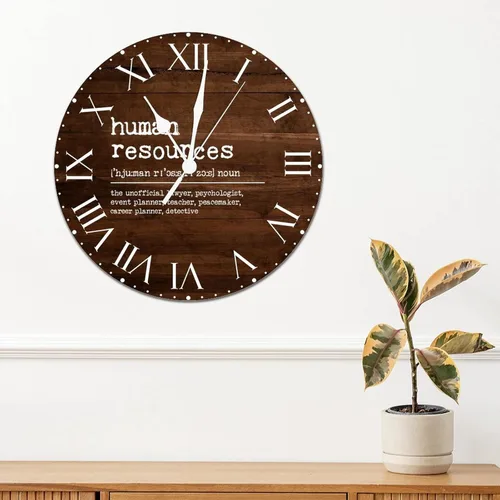 Miniatura 3 de ArogGeld Definición de recursos humanos, reloj de PVC, frases motivacionales, sin marco, números romanos, significado de 12 pulgadas, silencioso