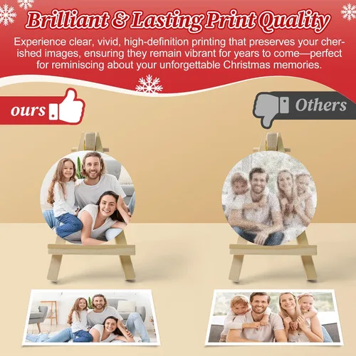 Miniatura 6 de Adornos de Navidad personalizados de doble cara con foto, adorno de Navidad personalizado 2025, adornos de corona de Navidad personalizados
