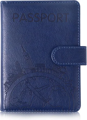 Miniatura 12 de Funda para pasaporte, cartera de viaje con bloqueo RFID, carteras para pasaporte, organización de pasaporte familiar, funda personalizada