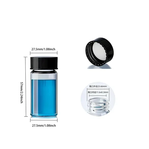 Miniatura 2 de Envío de muestra de vidrio transparente de 20ML, envío de muestra de vidrio para muestreo de líquidos, envío de almacenamiento de vidrio