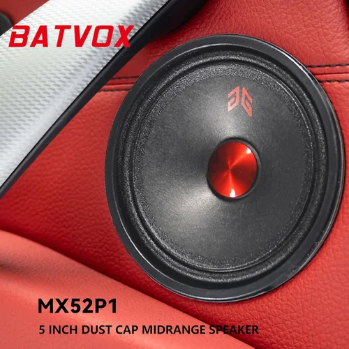 Miniatura 7 de MX52P1 Altavoz de Rango Medio de 5 Pulgadas 160 Vatios 4 Ohmios Tapa Antipolvo Roja, Altavoces de Audio de Puerta de Calidad Premium para Sistema
