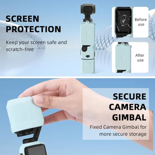 Miniatura 3 de BRDRC Funda de silicona Pocket 3, estuche protector lente protector antiarañazos compatible con DJI OSMO Pocket 3 Combo para creadores Accesorios