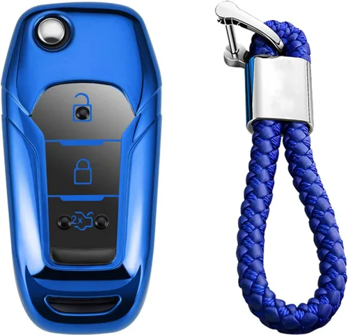 Miniatura 13 de Funda de llave de mando de coche de silicona suave con textura de fibra de carbono para Ford EcoSport Escort Explorer F-150 F-250 F-350 F-450 F-550