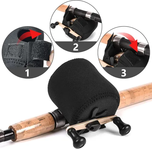 Miniatura 6 de Funda protectora para carrete de pesca, bolsa de neopreno para carrete giratorio, accesorios de vadeo al aire libre, 3.2 pulgadas de largo x 2.4