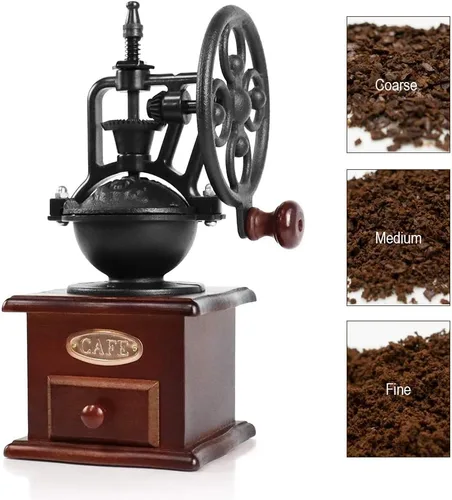 Miniatura 5 de Molinillo de café manual, estilo vintage IMAVO 【Gran regalo】 Molinillo de café de madera, molinillo de grano de rodillo, molinillos de café
