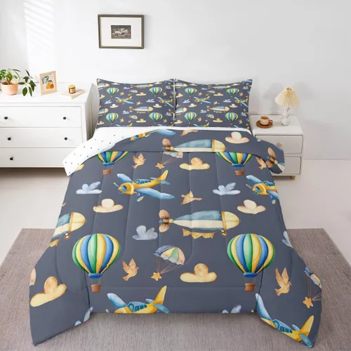 Miniatura 15 de Erosebridal Juego de edredón de camión de bomberos para niños, juego de ropa de cama de panal rojo brillante con diseño de panal de abeja