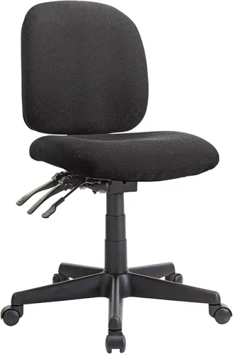 Workpro™ - Silla - Silla de trabajo multifunción de tela de movilidad, negro/negro x 39 pulgadas de alto x 20 pulgadas de ancho - 39 pulgadas de