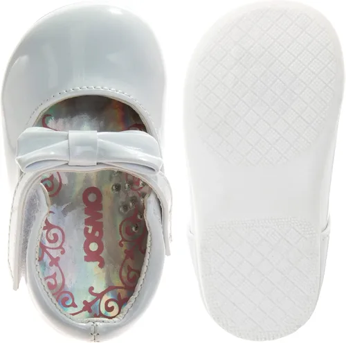 Miniatura 4 de Josmo Baby-Girl's Walking Kids Mary Jane Flats-Formal Dress Shoes Newborn Infant Walker Moccasins Crib Bow Knot First Step Patent Slip-On Christening
