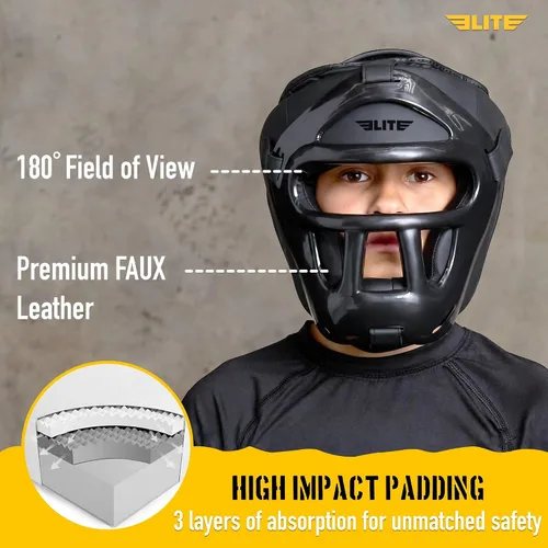 Miniatura 4 de Elite Sports Mejor Casco de Boxeo para Niños Casco de Lucha para Jóvenes para Edades de 4 a 13 Años MMA Kickboxing Muay Thai BJJ Karate Protector