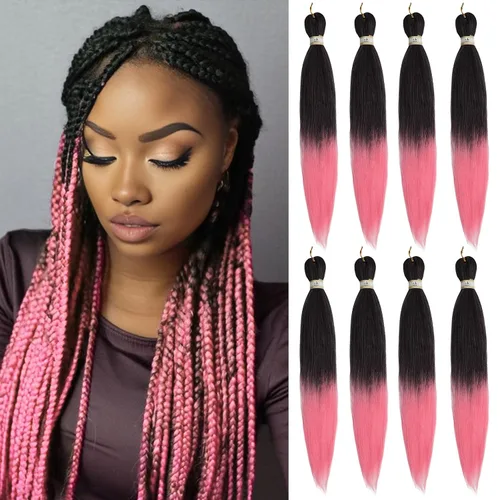 Miniatura 29 de Beyond Beauty - Trenzas preestiradas de cabello profesional sin picazón, ajuste de agua caliente, fibra sintética, textura Yaki, extensiones