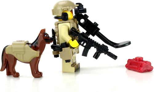 Miniatura 5 de Battle Brick Minifigura coleccionable de 1.6 pulgadas de alto, especialista en eliminación de artillería explosiva EOD K9, minifigura coleccionable