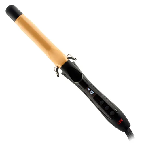 CHI Texture Plancha rizador de cerámica con turmalina, rizador de cabello para rizos suaves y brillantes, temperatura ajustable y apagado Negro mate