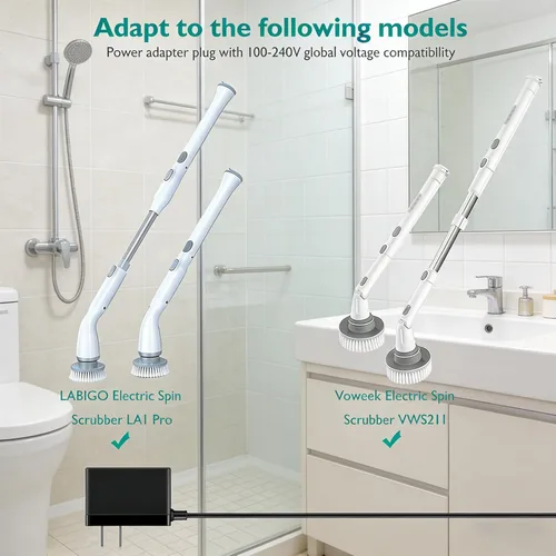 Miniatura 2 de Adaptador de 9 V compatible con lavador giratorio inalámbrico LABIGO LA1 Pro modelo KS-2619, para Voweek VWS211 / SP02, Homitt HM115CD / HM115CW