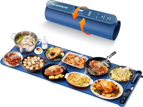 FZF Tapete de calentamiento para alimentos extragrande, 40 x 15 pulgadas, calentadores de alimentos para fiestas, bufé, con 7 niveles de temperatura