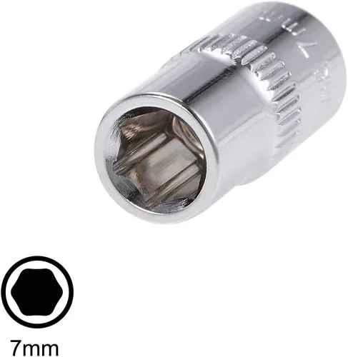 Miniatura 4 de uxcell Juego de 2 llaves de vaso de 1/4 pulgadas por 0.276 in de profundidad y poco profundas, Cr-V, 6 puntos, métrico
