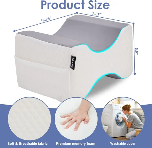 Miniatura 2 de cooloo8 Almohada de rodilla para dormir de lado, almohada de piernas para dormir de lado, almohada de columna vertebral suave para ciática, alivio
