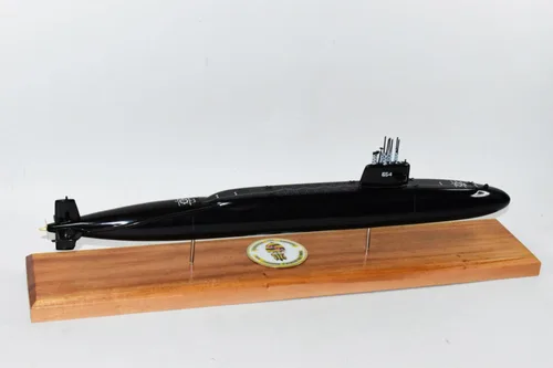 Miniatura 4 de Squadron Nostalgia LLC USS George C. Marshall SSBN-654 Modelo submarino (BlackHull), modelo a escala, caoba, Benjamin Franklin