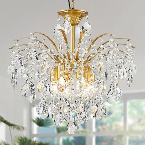 Miniatura 7 de Candelabro de Tambor de Tela Moderno, Lámpara Colgante para Sala de Estar, Dormitorio, Comedor, D18 x 16-54 pulgadas (Altura Ajustable), Marco