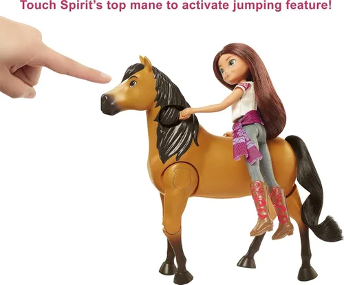 Miniatura 4 de Mattel Spirit Untamed Muñeca Lucky y Figura de Caballo Spirit, Set de Juego Cabalgar Juntos y 2 Accesorios, la Muñeca "Salta" y "Monta" en Caballo