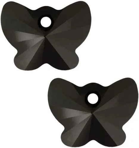 Miniatura 8 de 20 colgantes de cristal de mariposa checa de 0.394 in (0.39 pulgadas) abril transparente piedra natal agujero lateral cuentas para joyería artesanía