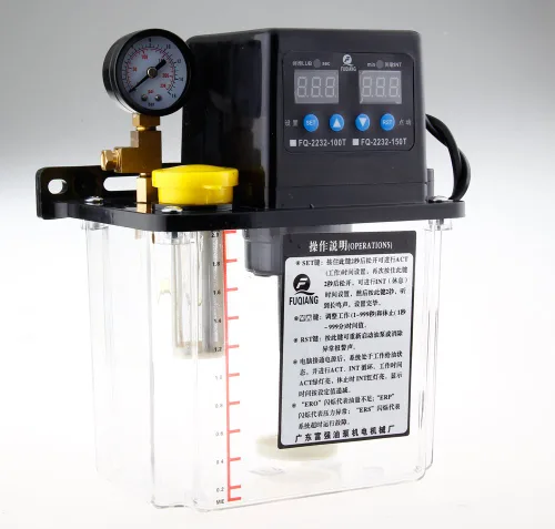 Miniatura 2 de Bomba de lubricación automática con pantalla digital dual de 110 V y 1.5 L con manómetro para máquinas herramienta, elevadores, lubricación de cadena
