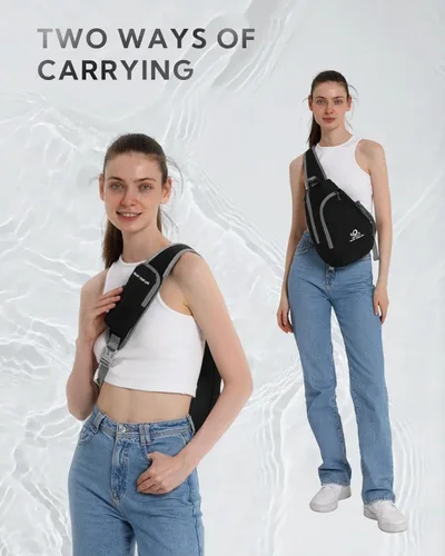 Miniatura 6 de Bolso de hombro WATERFLY, morrales, bolsos, mochilas triangulares cruzadas sobre el cuerpo, de soga, para senderismo o mochilas multiuso y bolsa