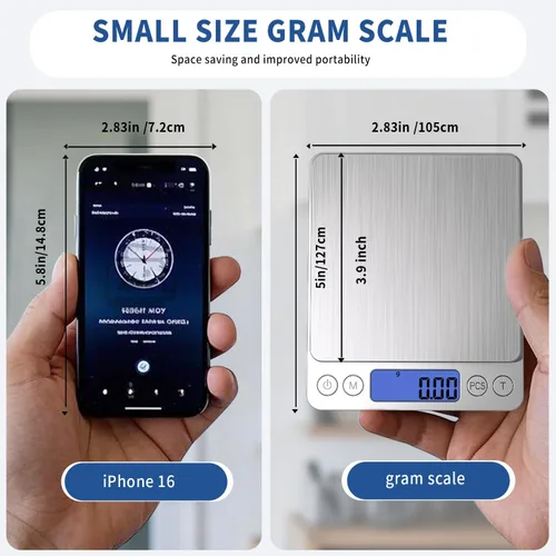 Miniatura 4 de Báscula digital pequeña para alimentos, 17.64 oz por 0.00 oz/0.001 onzas, peso preciso, báscula de cocina multifunción MEIYA para joyas