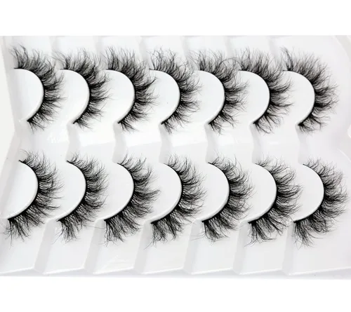 Miniatura 16 de Pooplunch - Pestañas postizas finas de visón sintético, estilo ojo de gato, naturales, cruzadas, tipo racimo, efecto 8D de volumen, tiras