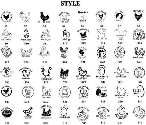 Miniatura 6 de Sellos de huevos para huevos frescos, sello personalizado con diseños, logotipo personalizado, sellos de animales, sello personalizado duradero