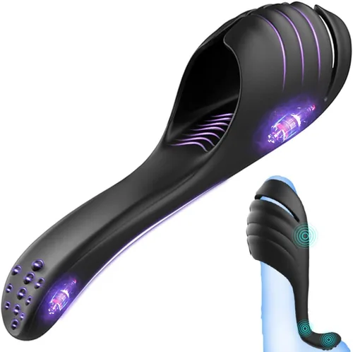 Masturbador masculino ajustable, juguetes sexuales para adultos con 9 vibraciones, estimulador vibrador para el placer de la masturbación