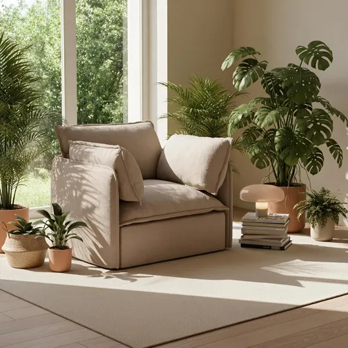 Miniatura 12 de Acanva Sofá modular modular para sala de estar, cómodo sofá convertible en nube, sofá de gran tamaño con otomana y fundas de felpilla lavables