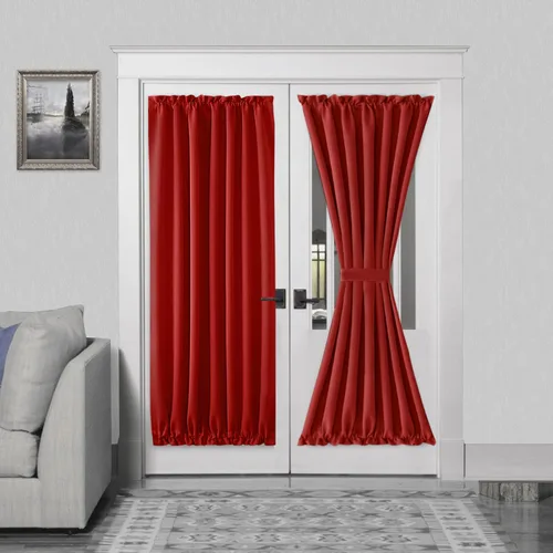 Miniatura 61 de DWCN Cortinas para puerta francesa: cortina térmica con bolsillo para barra para puertas con ventana de vidrio, puertas de cocina y patio