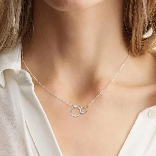 Miniatura 2 de Collares para mujeres y niñas, collar de mariposa, regalos de agradecimiento, collar de 2 círculos, regalos para abuela, tía, sobrina, hermana