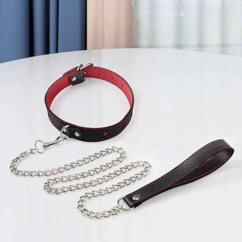 Miniatura 3 de Collar de cuero para mujer, gargantilla de piel de vaca y correa para mujer