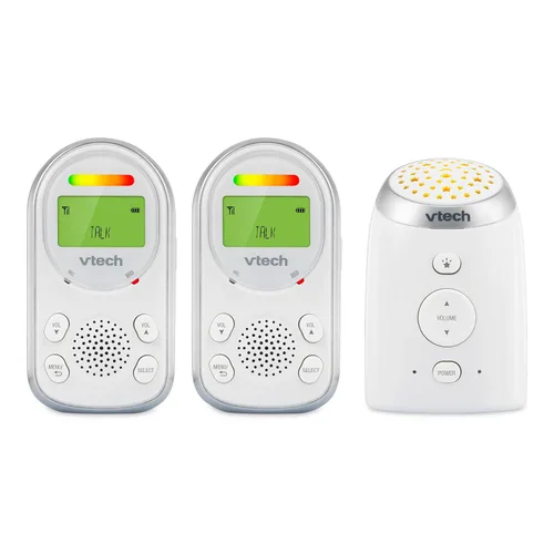 VTech Monitor de audio digital para bebés con 2 unidades para padres, luz nocturna que brilla en el techo, hasta 1,000 pies de alcance, alerta de