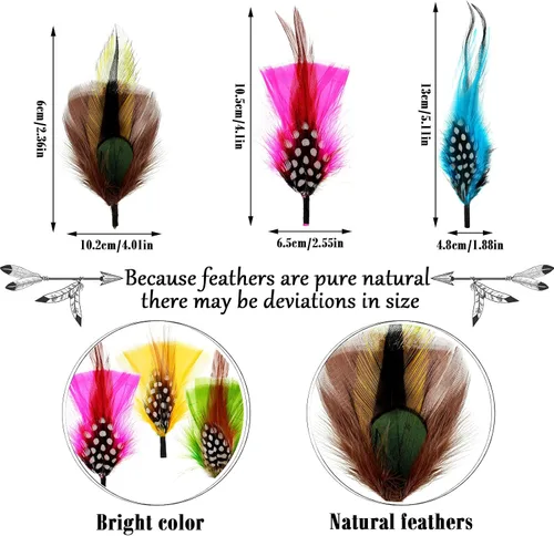 Miniatura 2 de 20 plumas para sombrero, plumas surtidas para sombreros, accesorios coloridos de plumas reales para hombres y mujeres (estilo mixto)