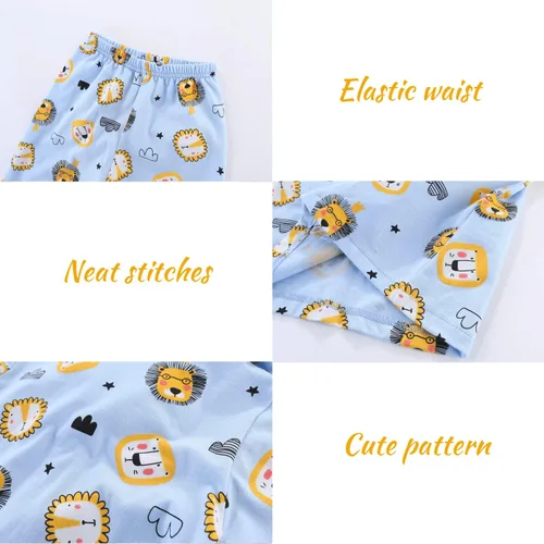 Miniatura 6 de Mud Kingdom Conjunto de pijamas de verano para niños y niñas, con botones, divertidos dibujos animados