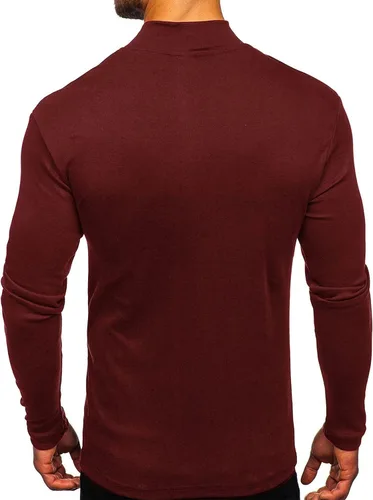 Miniatura 2 de Rela Bota Suéter de manga larga con cuello alto para hombre, diseño básico, elástico, ajustado