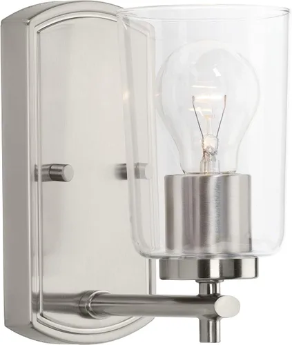 Miniatura 21 de Progress Lighting Adley Collection - Lámpara de tocador de baño tradicional con 3 luces, de cristal transparente, color negro mate, 7-5/8 x 23 Mate