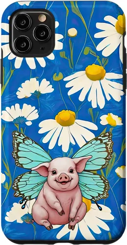 Miniatura 13 de Adorable pig piglet with butterfly wIngs daisy flower sweet Case for iPhone 12 mini