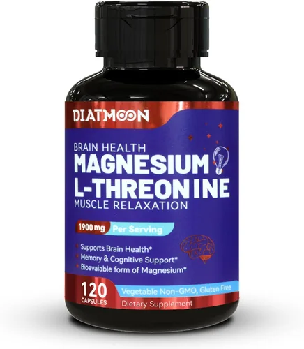 Cápsulas de magnesio L-treonina, suplemento de magnesio de treonina, L-treonina de magnesio, 1900 mg de magnesio L-treonina, sin OMG, sin gluten,