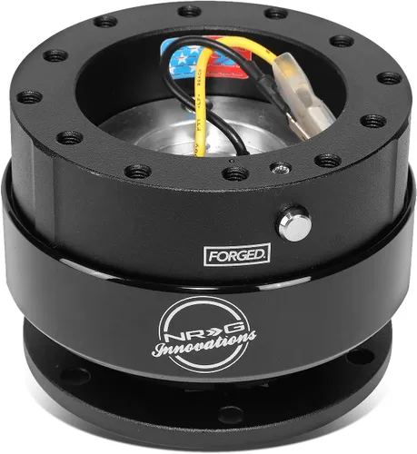Miniatura 10 de NRG Innovations Gen 2.0 Adaptador de liberación rápida para volante de 6 orificios con pernos de montaje, liberación rápida - cuerpo negro/anillo