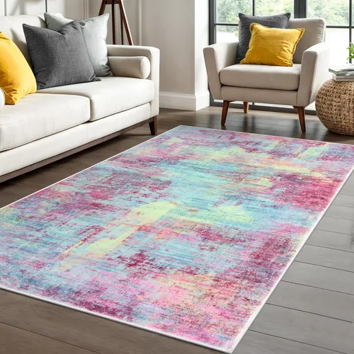 Miniatura 109 de IOHOUZE Alfombra pequeña abstracta de 2 x 3 pies, alfombra de entrada lavable para entrada interior, alfombras con respaldo de goma, alfombra gris