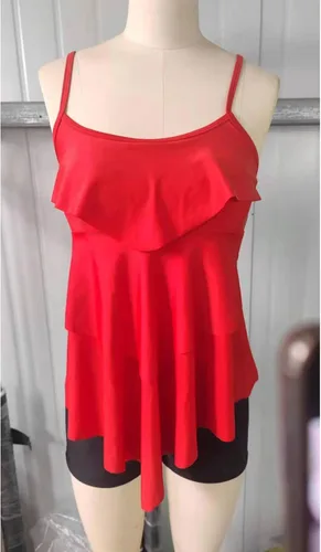Miniatura 3 de JJHAEVDY Traje de baño de 2 piezas con tirantes ajustables para mujer, cintura alta, espalda descubierta, fluido, con almohadilla