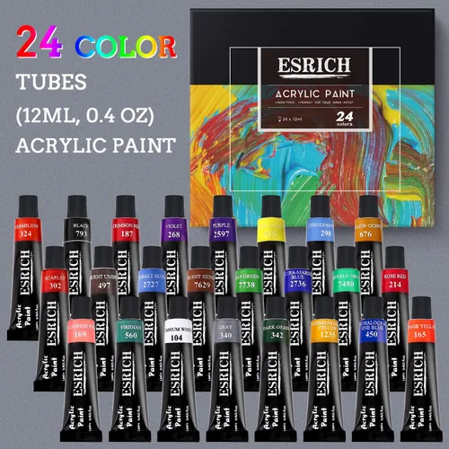Miniatura 3 de Juego de pintura acrílica, 57 piezas de suministros de pintura profesional con pinceles, pintura acrílica, caballete, lienzos, almohadillas